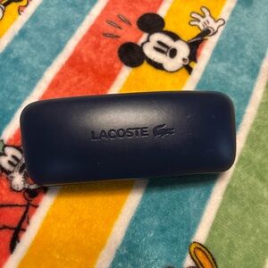 Lacoste Dark Blue Hard Sunglass Case with lens cleaner